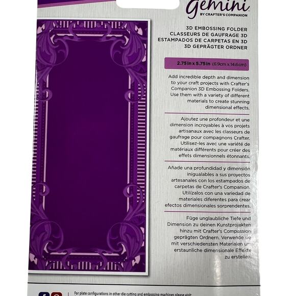 CRAFTERS COMPANION Gemini 3D Embossing Folder Set Regency Floral Frame - Picture 5 of 11